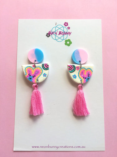 Bunny land Organic Shape Earrings With Tassels