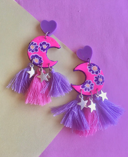 Gypsy moon flower power earrings